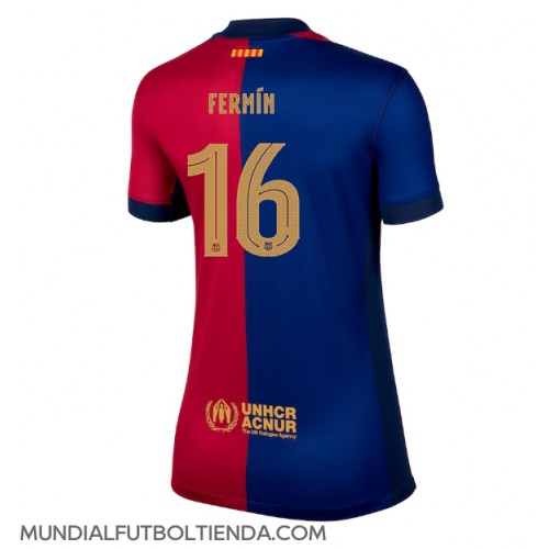 Camiseta Barcelona Fermin Lopez #16 Primera Equipación Replica 2024-25 para mujer mangas cortas